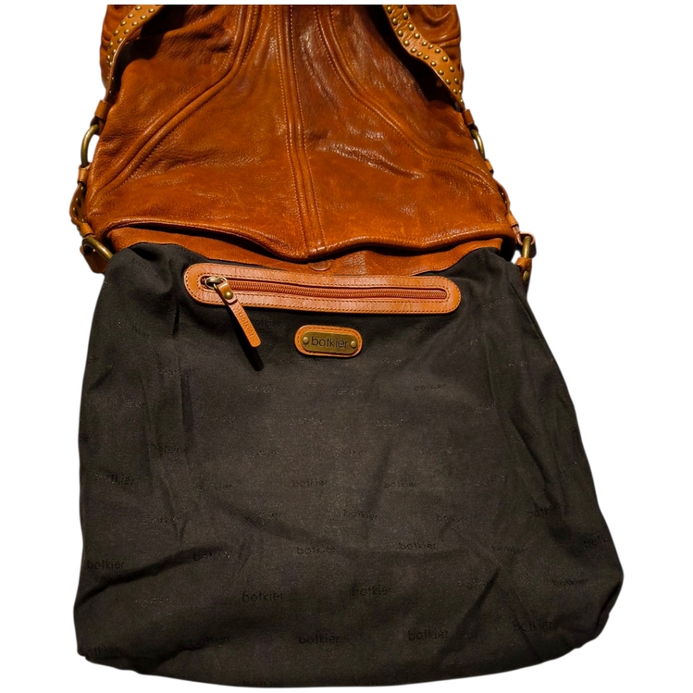 Botkier Leather Hobo Shoulder Bag in Cognac Brown - Picture 13 of 16